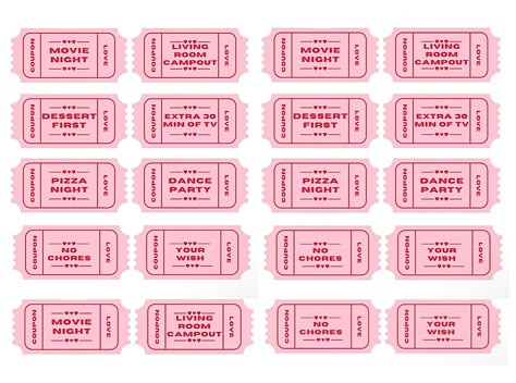 Coupon Book Ideas, Diy Small Gifts, Coupon Books For Boyfriend, Room Hampers, Movie Night Printables, Love Coupons For Him, Open When Cards, Coupon Books, Valentine Clip Art