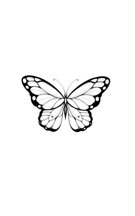 Butterfly Template Tattoo, Big Butterfly Tattoo Designs, Butterfly Tattoo Designs Drawing, Tatoos Small Butterfly, Butterfly Line Art Tattoo, Butterfly Tattoo Stencil Simple, Butterfly Tattoo Template, Butterfly Stencil Tattoo, Fineline Butterfly Tattoo