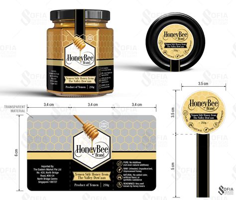 Bee Packaging, Creative Packaging Design Inspiration, Rollup Design, Honey Label Design, Honey Jar Labels, Jam Packaging, Honey Label, Honey Brand, Honey Packaging