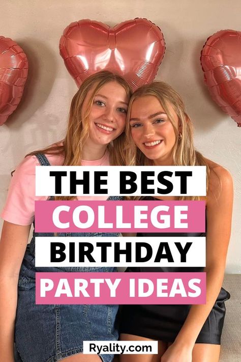 The college birthday party themes on this list are sooooo cute! Birthday At College, College Birthday Party Ideas, Bday Party Food Ideas, College Birthday Party, Easy Party Themes, Party Ideas Drinking, Cheap Birthday Ideas, Bday Party Games, Cheap Birthday Party Ideas