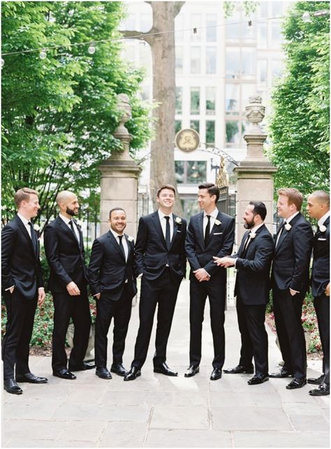 Old School Groomsmen Attire, Black Suit Black Tie Wedding, Groomsmen Black Tie Attire, Groom And Groomsmen Black Suit, Black Suit And Tie Wedding, Groomsman Black Suits, Grooms Black Suit, Black Suit Wedding Party, Black Suit Groom And Groomsmen