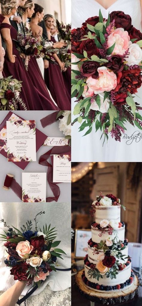 Burgundy Wedding Theme, Best Wedding Colors, Marriage Day, Weddings By Color, Wedding Theme Colors, Future Wedding Plans, Burgundy Wedding, Wedding Color, Wedding Color Schemes