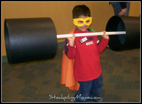 Superhero - great activity ideas - brick smashing, mighty muscles, fancy footwork, tunnel crawl, lava pit, rock of strength, ring the bell (Kenton County Public Library via stockpilingmoms) Superhero Camp, Superhero Vbs, Super Hero Birthday Party, Superhero Party Ideas, Hero Birthday Party, Super Hero Birthday, Super Hero Theme, Avengers Party, Super Hero Party