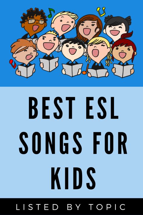 Songs For Elementary Classroom, Songs For Learning English, Songs For Elementary Students, Songs To Learn English, Esl Songs Worksheets, Preschool Esl Activities, Esl For Preschoolers, Esl Kindergarten Activities, Esl Preschool Activities