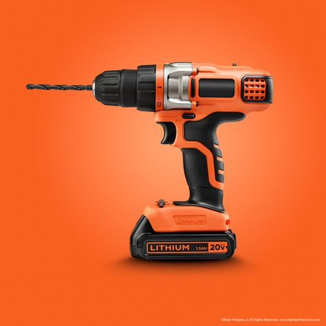 "The Drill " by Brian Rodgers Jr. #fstoppers #Product #brianrodgersjr #productphotography #drill #advertising #heroshot #theheroshot High Flash Product Photography, Direct Flash Product Photography, Hardware Tools Poster Design, Tools Advertising, Photography Stills, Photography Lighting Equipment, Tools Photography, Power Tools Design, Sony Speakers