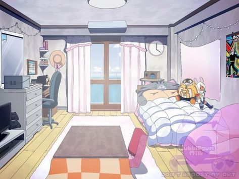 Bnha Dorm Room Layout, Mha Dorm Room Oc Ideas, Mha Dorm Room, Mha Dorm, Dorm Room Pictures, Dorm Layout, Dorm Room Layouts, Anime House, Dorm Design