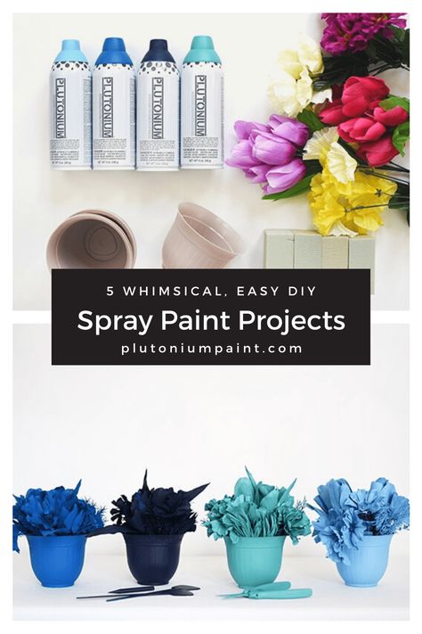 Spray Paint Diy Ideas, Paint Diy Ideas, Paint Craft Ideas, Spray Paint Flowers, Floral Spray Paint, Spray Paint Crafts, Monochromatic Flowers, Spray Paint Plastic, Spray Paint Projects