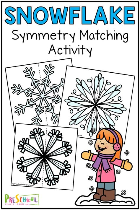 Are you working on teaching students what are lines of symmetry? We have a fun, free printable Symmetry Game to make learning engaging this winter. This snowflake symmetry is perfect for preschool, pre-k, kindergarten, and first grade students. Simply print the snowflake symmetry activity and you are ready to play and learn! Snowflake Symmetry Activities, Symmetry Activities For Kindergarten, Snow Math Activities, Winter Math Activities Preschool, Snowflake Activities For Preschool, Snowflake Bentley Activities, Preschool Winter Math, Snowflake Symmetry, Lines Of Symmetry