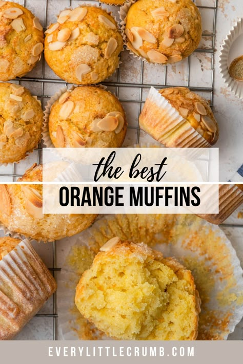 Fruit Based Desserts, Cardamom Muffins, Orange Muffin Recipe, Crumb Recipe, Pulp Recipe, Orange Cardamom, Fruit Muffins, Almond Flour Muffins, French Toast Recipes