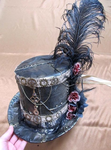 Steam Punk Diy, Punk Mode, Moda Steampunk, Steampunk Hats, Steampunk Top, Mode Steampunk, Awesome Costumes, Steampunk Top Hat, Dark Circus