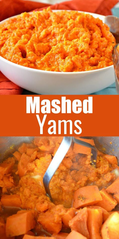 Easy Yam Recipes, Boiled Yams Recipe, Mashed Yams Recipe Thanksgiving, Yam Mashed Potatoes, Red Yams Recipes, Yams Side Dish, Whipped Yams Recipe, Christmas Yams Recipe, Easy Yams Recipe