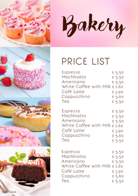 4,680+ bakery menu Customizable Design Templates | PosterMyWall Cake Bake Shop, Nurse Cake, Nursing Cake, Baking Logo Design, Menue Design, Home Bakery Business, Baking Logo, Bakery Menu, Menu Design Template