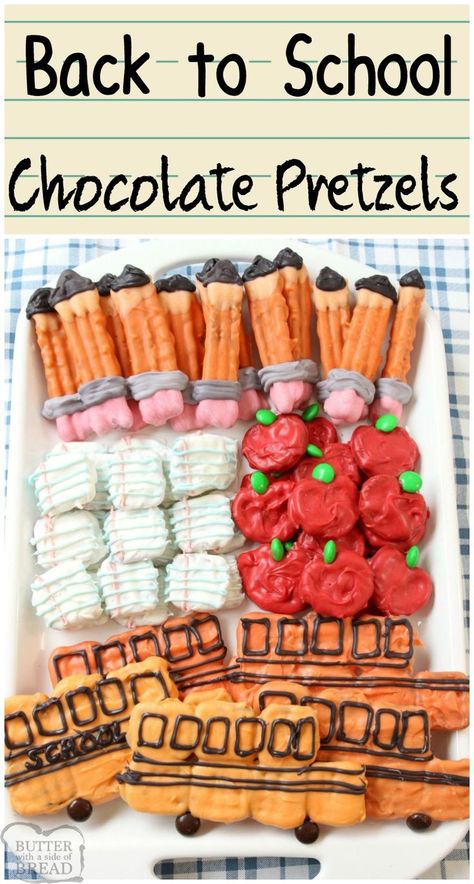 September Treats, Lux Food, School Olympics, Candy Pretzels, Back To School Treats, Back To School Snacks, Recipes With Fruit, Best Easy Dessert Recipes, Back To School Breakfast