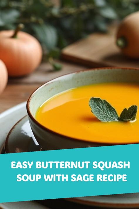 butternut squash soup recipe Butternut Squash With Sage, Soup With Sage, Easy Butternut Squash Soup, Butternut Recipes, Sage Recipes, Easy Butternut Squash, Farm Fresh Recipes, Fresh Sage, How To Dry Sage