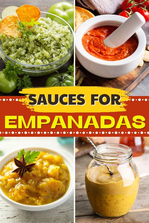 These sauces for empanadas take them to the next level! From chipotle mayo to chimichurri to homemade salsa, try one, or try them all! Empanadas Sauce Recipe, Empanadas Dipping Sauce Recipe, Empanadas Dipping Sauce, Dip For Empanadas, Salsa For Empanadas, Dipping Sauce For Empanadas, Sauce For Empanadas, Empanadas Sauce, Dipping Sauce For Beef Empanadas