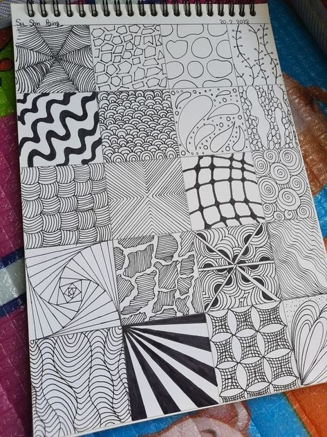 Drawing Ideas Shapes, Unique Patterns Drawing, Simple Journal Ideas Notebooks, Cover Drawings Sketchbook, Patterns To Draw When Bored, Abstract Art Graphic Design, Zentangle Patterns Tutorial, Random Designs Pattern To Draw, Simple Sketch Ideas Doodles