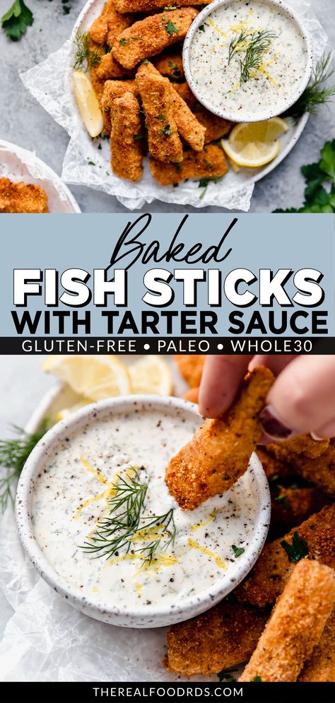 Baked Fish Sticks, Healthy Fish Sticks, Fish Sticks Sauce, Whole 30 Tilapia Recipes, Whole 30 Fish And Chips, Healthy Fish Sticks Recipes, Whole 30 Recipes Fish, Whole 30 Cod Recipes, Paleo Recipes Fish