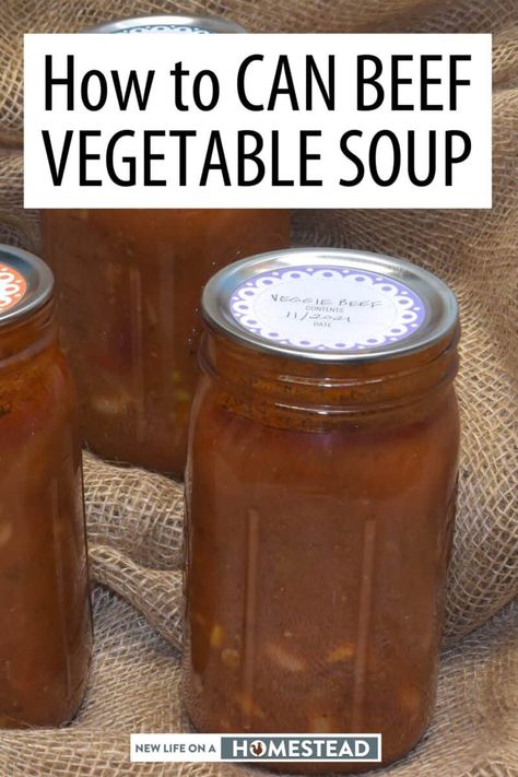 Canning Vegetable Beef Soup, Veg Beef Soup, Beef Veggie Soup, Canning Soup Recipes, Beef Vegetable Soup, Pressure Canning Recipes, Canning Process, Quinoa Soup, Leftover Beef