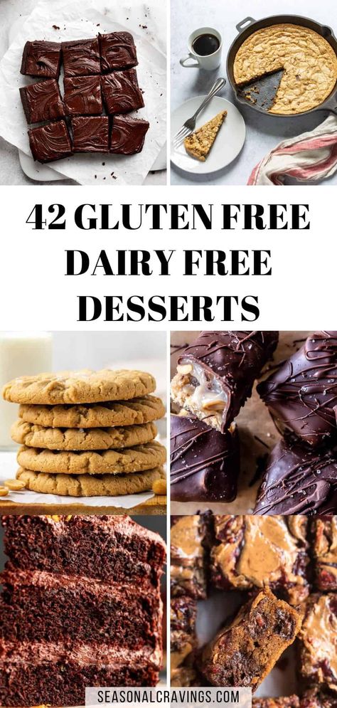 No need to deny yourself sweet dessert treats if you're on a gluten-free or dairy-free diet. There are plenty of ways to enjoy baked goods, fruit desserts, and more that contain no gluten and dairy ingredients. This collection of gluten-free, dairy-free desserts will offer you plenty of options, whatever you're craving for. Using simple replacements like nondairy milk and vegan butter makes it so easy to bake dairy free. Lactose Free Desserts, Gluten Dairy Free Desserts, Gluten Free Dairy Free Recipes Dinner, Gluten Free Dairy Free Desserts, Non Dairy Desserts, Apple Chocolate, Gluten Free Dairy Free Dessert, Whole30 Vegan, Dairy Free Recipes Dessert