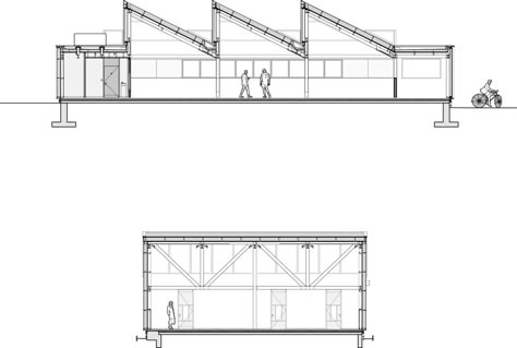 Gallery of The Printmaking Workshop / Scullion Architects in Association with Plus Architecture - 25 Architectural Diagrams Concept, Scullion Architects, Roof Section Detail, Civil Architecture, Roof Section Detail Architecture, Skylight Architecture, Skylight Construction Detail, Architecture Sections, Rehabilitation Center Architecture