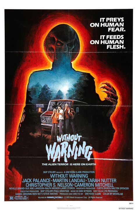 It Came Without Warning (1980) 80s Movie Posters, Jack Palance, Without Warning, The Rocky Horror Picture Show, 80s Horror, Film Horror, Horror Posters, Horror Movie Art, Sci Fi Horror