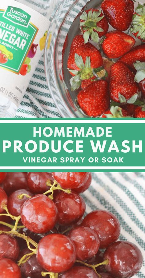 How to clean fruits and vegetables with vinegar using a homemade produce wash. Using a homemade vinegar based fruit wash, is important to removing a significant amount of the bacteria, pesticides and fungi (yes, fungi) that store-bought produce is coated in. Wash Fruit With Vinegar, Natural Homemade Cleaning Recipes, Growing Strawberries Indoors, Wash Produce, Fruit Prep, Produce Wash, Homemade Vinegar, Fruit Wash, Diy Vinegar