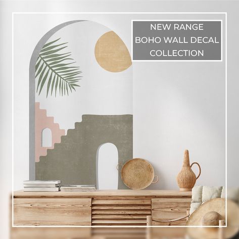 Moroccan Terrace, Boho Decals, Boho Colour Palette, Boho Arch Wall, Boho Wall Decals, Tropical Wall Decals, Arch Decal, Arch Wall Decal, Moroccan House