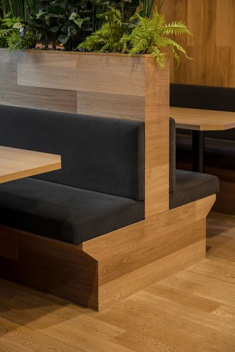 Fastfive Coworking Offices – Seoul Cafe Booth Seating, Cafe Entrance, Banquette Seating Restaurant, Sushi Catering, Canteen Design, Restaurant Booth Seating, Restaurant Booth, Seating Design, Church Office