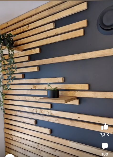 Deco Tv, Wood Wall Design, Instagram Bathroom, Bathroom Transformation, Wood Slat Wall, Diy Accent Wall, Wood Accent Wall, Deck Decorating Ideas, Deck Decorating Ideas On A Budget