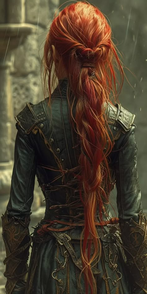 Created with Midjourney Ai #Character #Fantasy #Anime #cartoon #cyberpunk #sci-fi Red Head Fantasy Aesthetic, Red Head Fantasy Art, Auburn Hair Character Art, Redhead Warrior Woman, Red Hair Fantasy Art, Female Character Inspiration Art, Red Hair Elf Female, Female Character Inspiration Red Hair, Red Head Elf