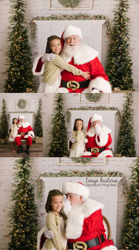 My Santa Mini Photo Sessions can be a personal experience for your family.  Check out these sweet photos from a Santa session and tips to prepare your little ones for a photo session with Santa. Indoor Santa Photoshoot, Santa Sessions Photography, Posing With Santa, Pictures With Santa Ideas Mini Sessions, Santa Pics Backdrop, Christmas Photo With Santa, Santa Christmas Photos, Santa Claus Photo Booth, Christmas Santa Photoshoot