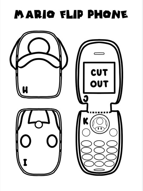 Cardboard Flip Phone Template, Cardboard Flip Phone, Drawing On Phone Case, Flip Phone Template, Streak Ideas Snapchat, Drawing Hello Kitty, Draw Hello Kitty, Art Hello Kitty, Snapchat Hacks