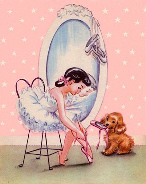 Little Ballerina by Dorothy Grider Ballerina Images, Vintage Bookshelf, Vintage Ballerina, Little Ballerina, Images Vintage, Illustration Vintage, Vintage Children's Books, Childrens Illustrations, Vintage Pictures