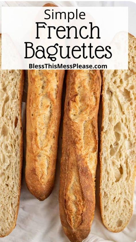 Homemade Baguette Recipe, Crusty French Baguette Recipe, French Baguette Recipe, Baguette Recipe, Baguette Bread, Bread At Home, Homemade Bread Easy, Artisan Bread Recipes, Best Bread Recipe