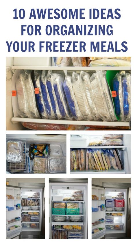 Some amazing ideas you have got to see for organizing your freezer meals - includes many different types of freezers organized too! Healthy Delicious Dinner, Freezer Ideas, Ideas For Organizing, Budget Freezer Meals, Freezer Friendly Meals, Freezable Meals, Make Ahead Freezer Meals, Healthy Freezer Meals, Message Center