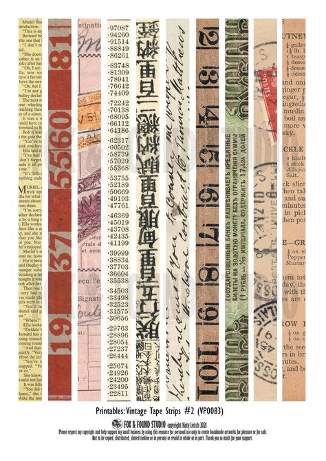 🛡Vintage Tape Strips Printable Ephemera. A4 PDF sheet of 100+ vintage tape strips perfect for junk journals, collage, mixed media, and more. #vintage #ephemera #junkjournal #collage #mixedmedia #washitape Vintage Tape Printable, Border Stickers Printable, Vintage Washi Tape Printable Free, Stickers Printable For Scrapbook, Washi Tape Designs Printable, A4 Sticker Sheet Printable, Journal Materials Printable, Scrapbook Materials Printable, Scrapbook Ideas Printables