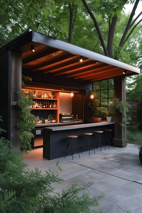 32 Best Outdoor Man Cave Ideas for Your Backyard (2024) Backyard Pergola Bar Ideas, Outside Grill Ideas, Outdoor Man Cave Ideas, Outside Bar Ideas, Backyard Bar Ideas, Pergola Bar, Outdoor Bar Ideas, Garden Bar Ideas, Outside Bar