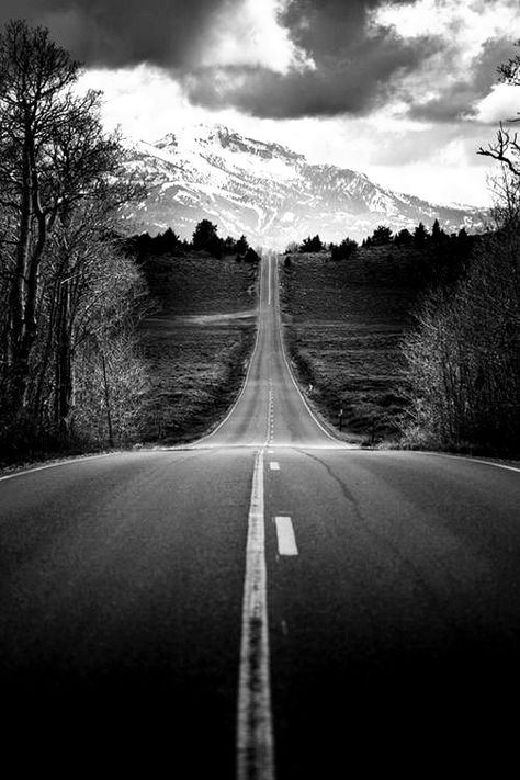 Long Road Tattoo, Highway Tattoo Ideas, Mountain Road Tattoo, Road Tattoo Design, Highway Tattoo, Trucker Tattoo, Road Tattoo, Berg Tattoo, Scenery Tattoo