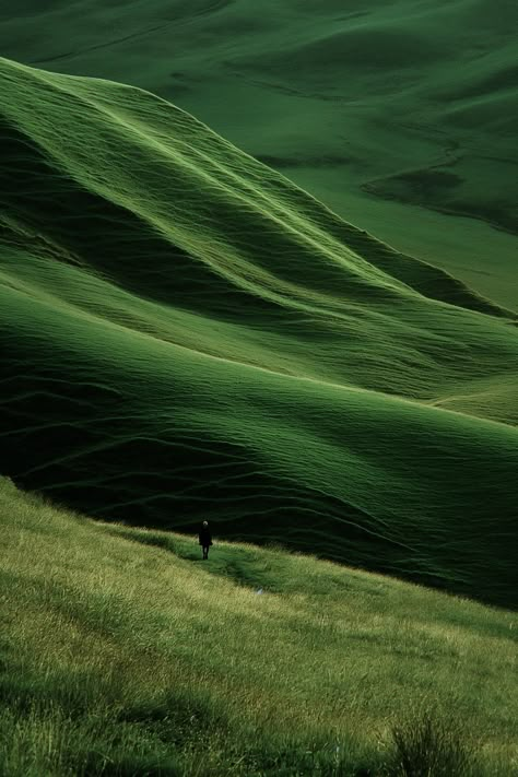 The Color Green Aesthetic, Green Landscape Aesthetic, Scottish Highlands Landscape, Rolling Hills Landscape, Grassy Landscape, Hills Aesthetic, Golf Course Architecture, Cinematic Landscape, Highland Landscape