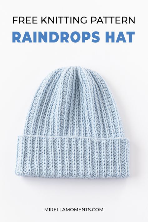 Raindrops Hat free knitting pattern Knitting Hat Decreases, Ladies Hat Knitting Pattern, Knitted Hat In The Round Free Pattern, Beginner Circular Knitting Pattern, Free Knitting Patterns For Ladies Hats, Knitting Hats For Women, Stockinette Hat Free Pattern, Knit Hat Pattern Worsted, Childs Knitted Hat Pattern Free