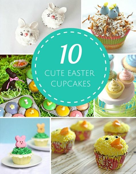 Round up of the cutest Easter cupcakes ever! Cute Easter Cupcakes, Easter Cupcake Recipes, Easter Cupcakes Easy, 7 Up Cake, Egg Cupcakes, Easter Bunny Cupcakes, Easter Cupcake, Bunny Cupcakes, Easter Sweets