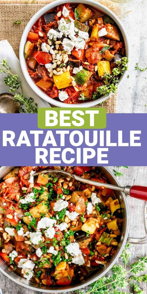 Our popular recipe for traditional French-style ratatouille stew cooked on the stovetop takes just 25 minutes and is healthy and delicious. Ratatouille Recipe With Meat, Ratatouille Stew, Best Ratatouille Recipe, Classic Ratatouille Recipe, Ratatouille Recept, Sunday Supper Ideas, Easy Ratatouille Recipes, One Pot Vegetarian, Ratatouille Recipe