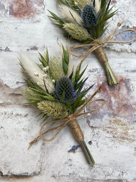 Wedding Flowers Thistle, Scottish Thistle Bouquet, Thistle Buttonhole, Thistle Wedding Flowers, Thistle Boutonniere, Thistle Bouquet, Thistle Wedding, Scottish Flowers, Blue Thistle