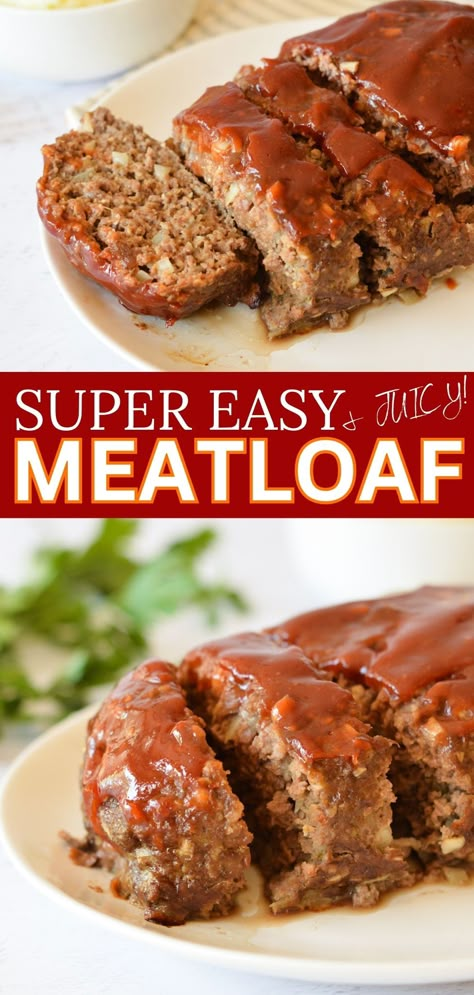 a sliced meatloaf on a plate. 1 Pound Meatloaf Recipe, Small Meatloaf Recipe, One Pound Meatloaf Recipe, Moist Meatloaf Recipes, Juicy Meatloaf, Ground Beef Meatloaf, Beef Meatloaf Recipes, Tasty Meatloaf Recipe, Moist Meatloaf