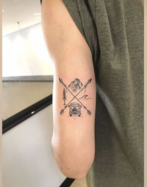 The 90 Most Popular Symbols For Travel Tattoos | Unique & Cute Travel Tattoo Ideas Travel Tattoo For Men, Travel Tattoos For Women, Minimalist Travel Tattoo, Small Travel Tattoos, Traveling Tattoos, Tattoo Ideas Travel, Travel Inspired Tattoos, Watercolor Bike, Tattoos For Women Unique