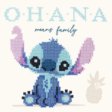 "Buy the Camelot Dotz® Beginner Ohana Diamond Painting Kit at Michaels. com. Featuring Stitch sitting next to a pineapple with the caption Ohana means family, this brightly colored diamond painting kit is sure to please. Camelot Dots Diamond Painting Kits feature a mix of classic and unique licensed designs from your favorite brands. It’s like paint by numbers but with multi-facet dots. Featuring Stitch sitting next to a pineapple with the caption Ohana means family, this brightly colored diamon Diamond Dotz Patterns, Halloween Christmas Tree, Lilo And Stitch Ohana, Diamond Dotz, Disney Cross Stitch Patterns, Christmas Tree Sale, Beads Designs, Ohana Means Family, Disney Cross Stitch