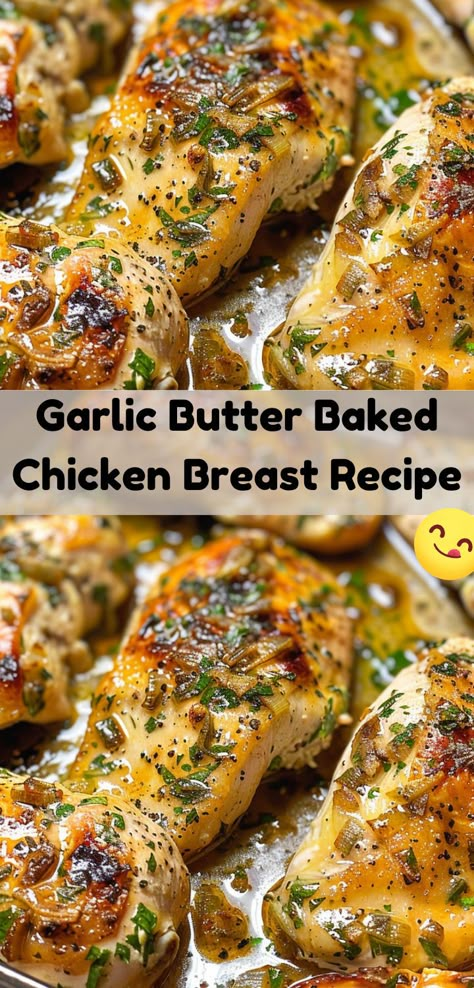 Easy garlic butter baked chicken breast recipe Garlic Butter Baked Chicken, Butter Baked Chicken, Chicken Breast Recipes Baked, Easy Chicken Breast, Chicken Breast Recipe, Garlic Butter Chicken, Garlic Butter Sauce, Breast Recipe, Chicken Meals