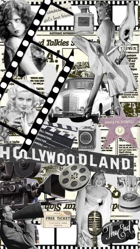 #hollywood #marilymonroe #vintage #wallpaper #movies #tv #vibes #old Hollywood Sign Wallpaper, Hollywood Wallpaper Aesthetic, Old Movies Wallpaper, Old Hollywood Pictures, Old Hollywood Yearbook Theme, Old Hollywood Mood Board, Old Hollywood Collage, Hollywood Yearbook Theme, 60s Hollywood Aesthetic