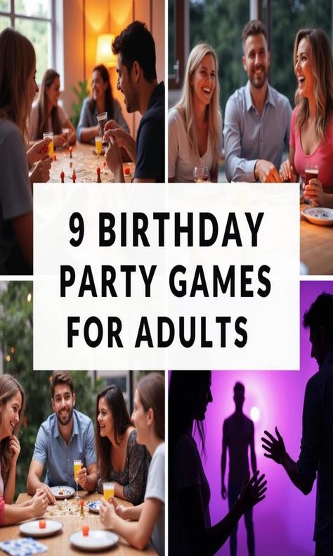 Looking to elevate your next celebration? Discover 9 exciting birthday party games for adults that will keep the laughter rolling and the fun flowing! From classic favorites to creative new twists, these games are perfect for breaking the ice and bringing guests together. Whether you're hosting a cozy gathering or a large soirée, these games will ensure unforgettable memories and plenty of smiles. Get ready to celebrate in style! Fun Birthday Party Games For Adults, Fun Birthday Games For Adults, Birthday Games Adults, Birthday Dinner Party Games, Birthday Party Games Adults, Adult Party Activities, Adult Birthday Activities, Adult Birthday Party Activities, Party Activities For Adults