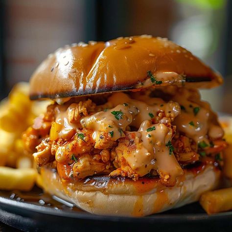 Crockpot Chicken Sloppy Joes, Spicy Chicken Waffle Sandwich, Chicken And Biscuits Sandwich, Pretzel Chicken Sandwich, Cajun Chicken Sandwich Recipes, Cajun Chicken Sloppy Joes Recipe, Sloppy Joe Chicken, Cajun Sloppy Joes, Sloppy Joe Sandwiches